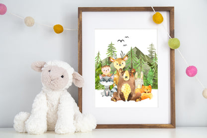 PRINTABLE Woodland Wall Art,  WoodlandNursery Print