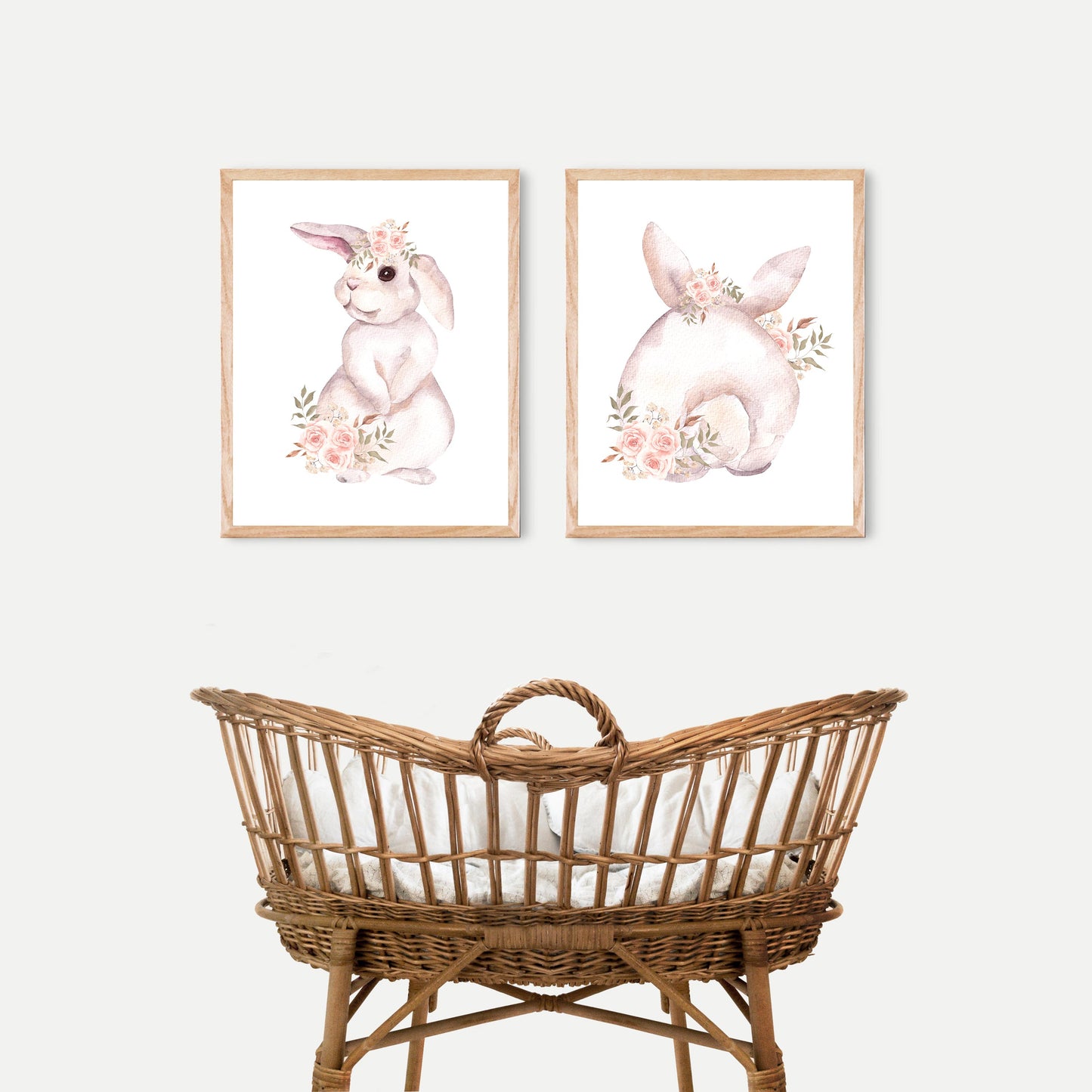 Bunny Wall Art, Woodland Nursery Prints set of 2