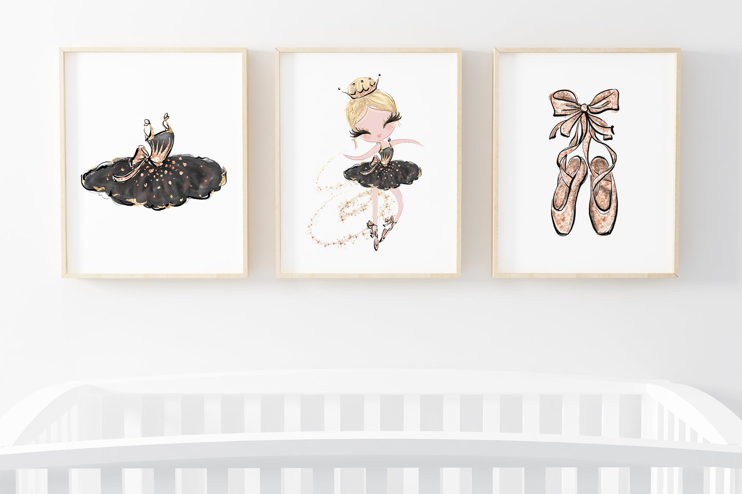 3 PRINTABLE Ballerina Wall Art, Ballet Nursery Prints - Sweet Ballet