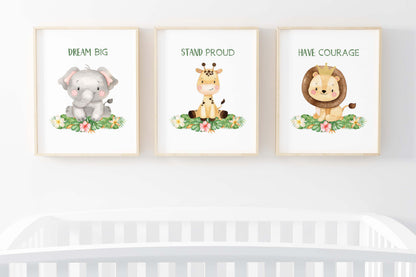 Girl Safari Wall Art, Jungle Nursery Prints Set of 6 - Safari Explorer