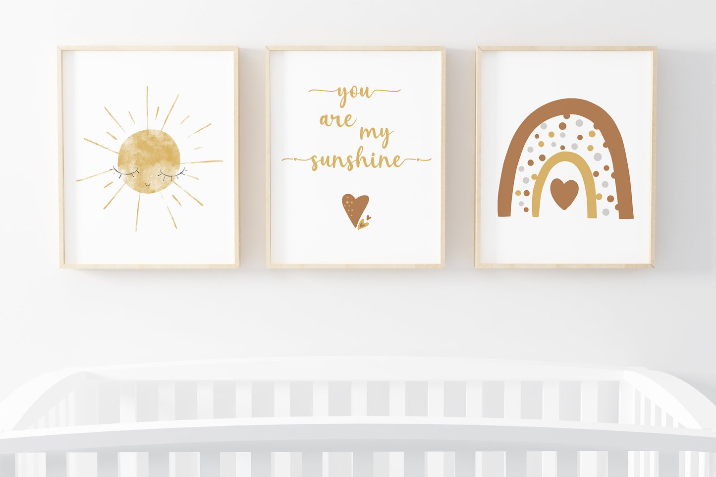 You are my sunshine Wall Art, Rainbow Nursery Prints set of 3