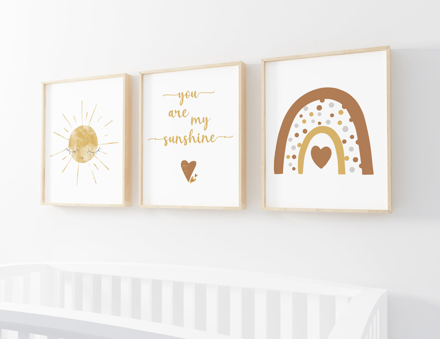 You are my sunshine Wall Art, Rainbow Nursery Prints set of 3