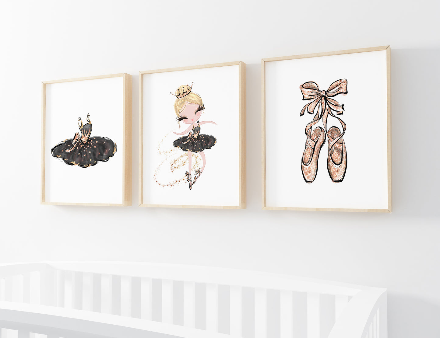 3 PRINTABLE Ballerina Wall Art, Ballet Nursery Prints - Sweet Ballet