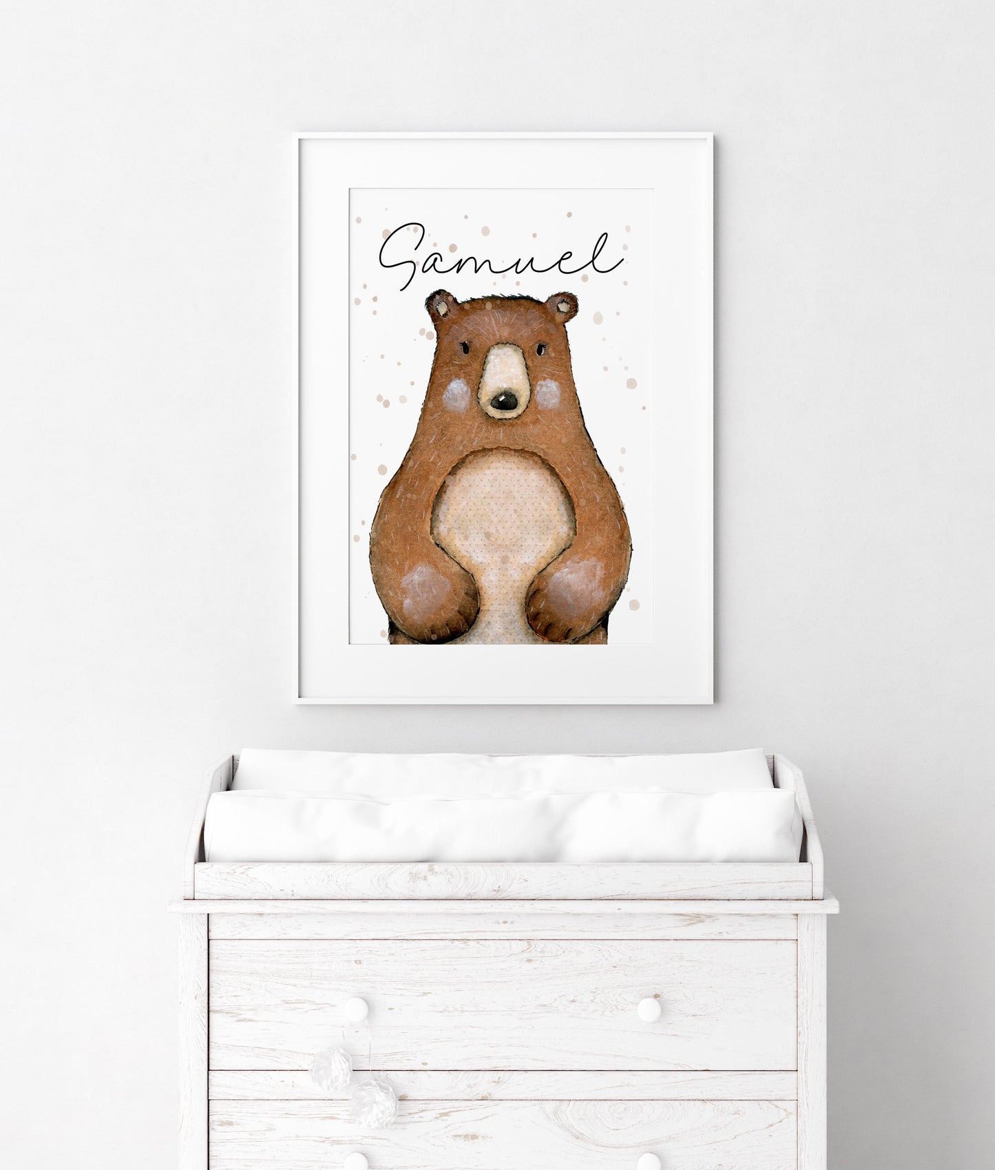 Personalized name Wall art, Bear Nursery Decor