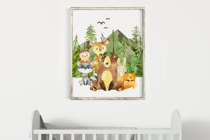 PRINTABLE Woodland Wall Art,  WoodlandNursery Print