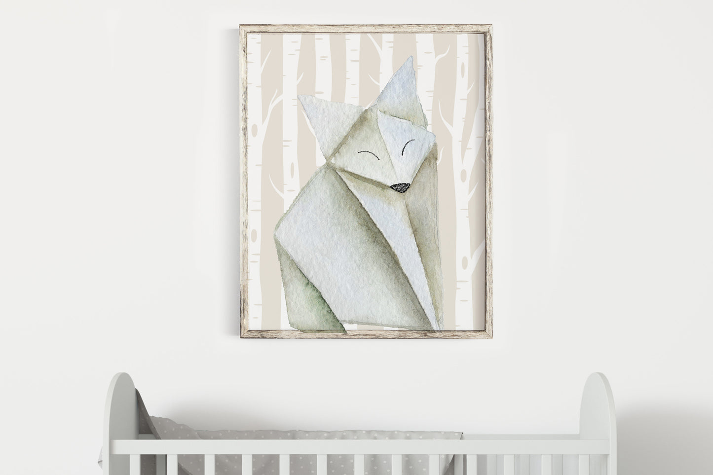 PRINTABLE Origami Fox Wall Art, Woodland Nursery Print