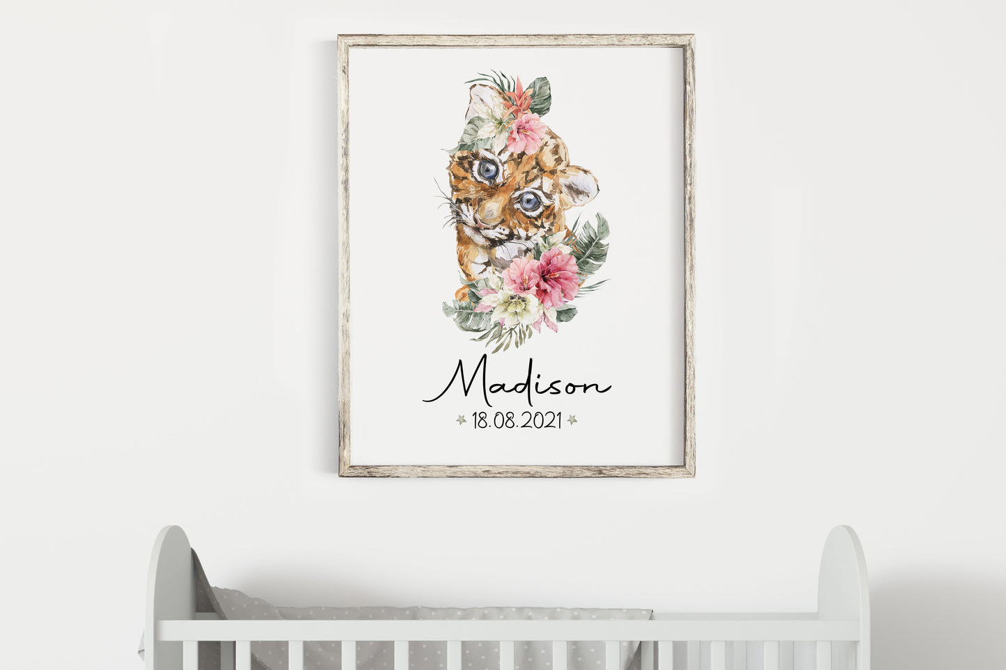 Personalized Name Wall Art, Safari Nursery Print Unframed