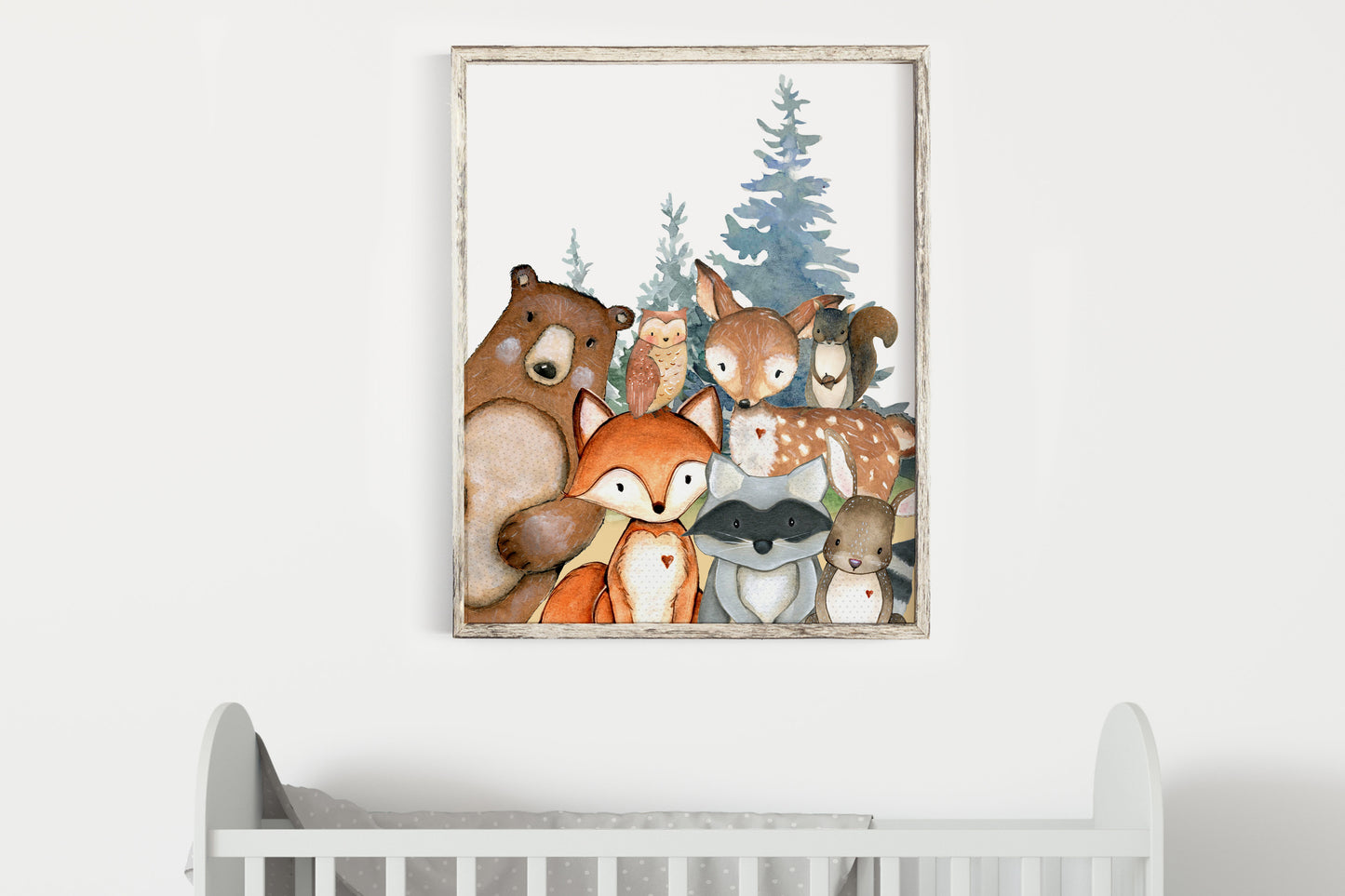 PRINTABLE Woodland Wall Art, Woodland Animals Nursery Print