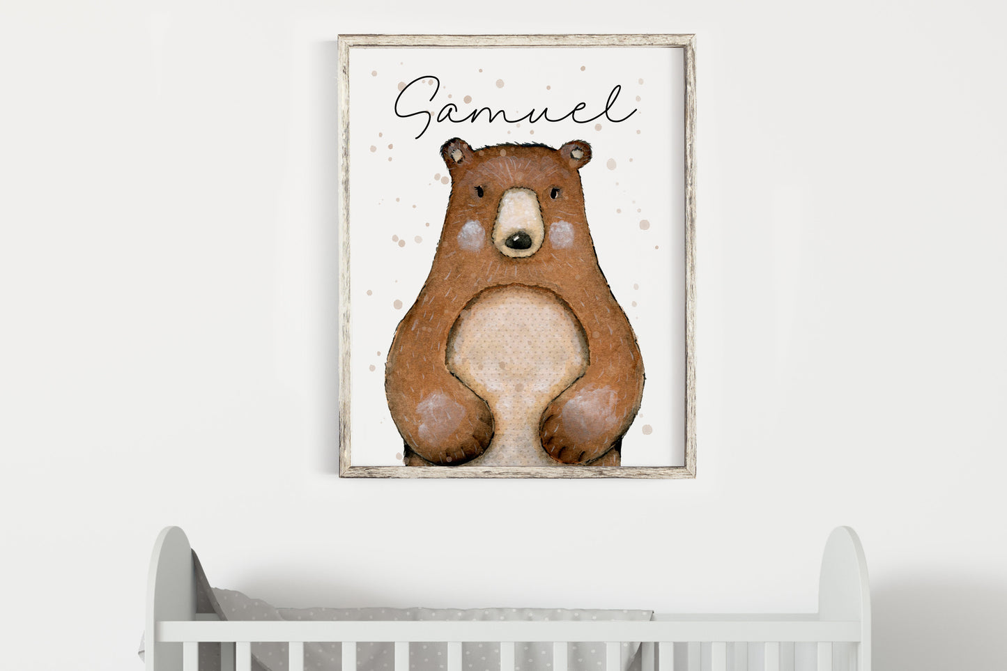 Personalized name Wall art, Bear Nursery Decor