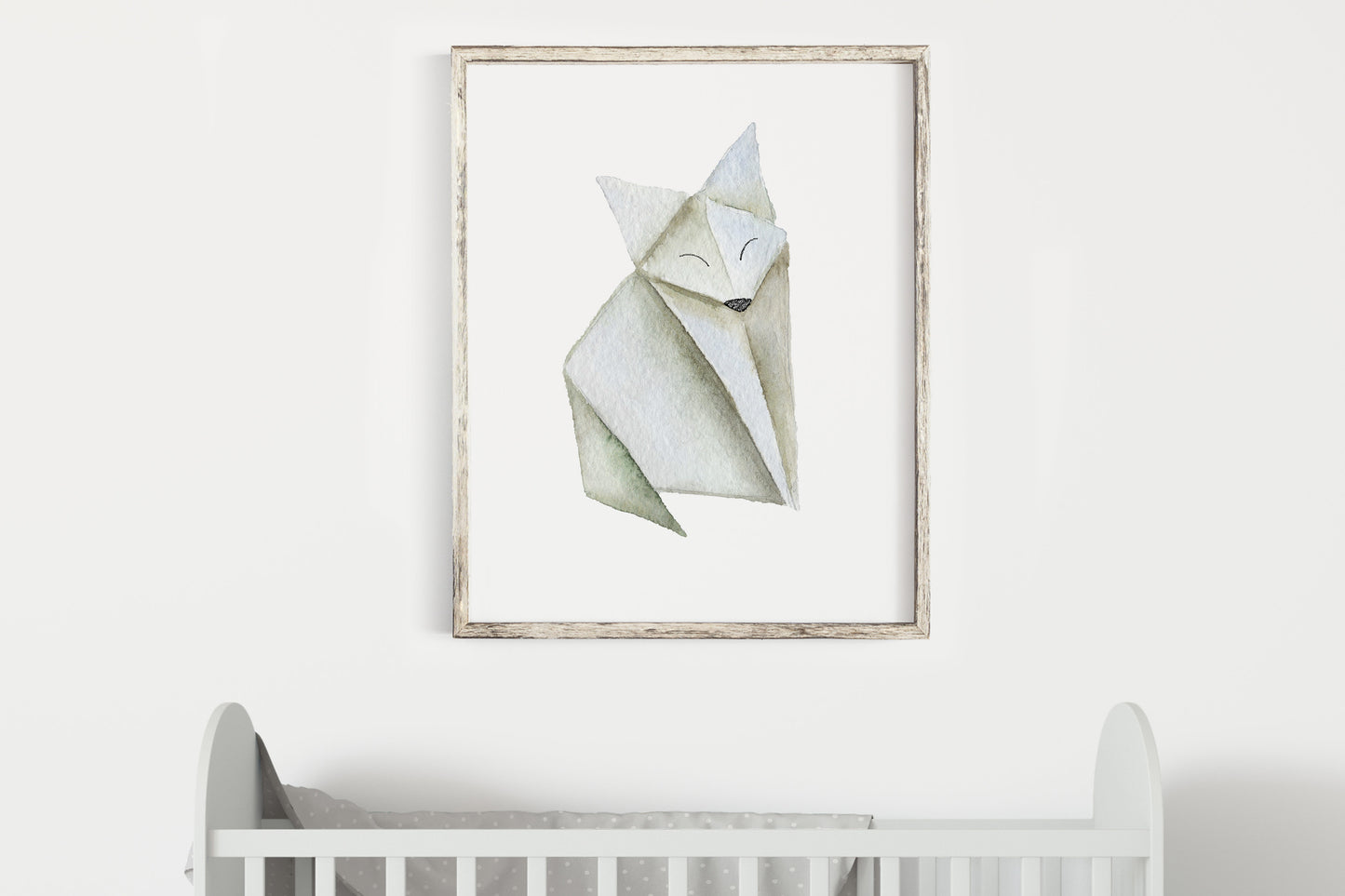 PRINTABLE Origami Fox Wall Art, Woodland Nursery Print