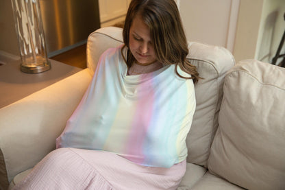 Stripes Car Seat Cover, Rainbow Nursing Cover