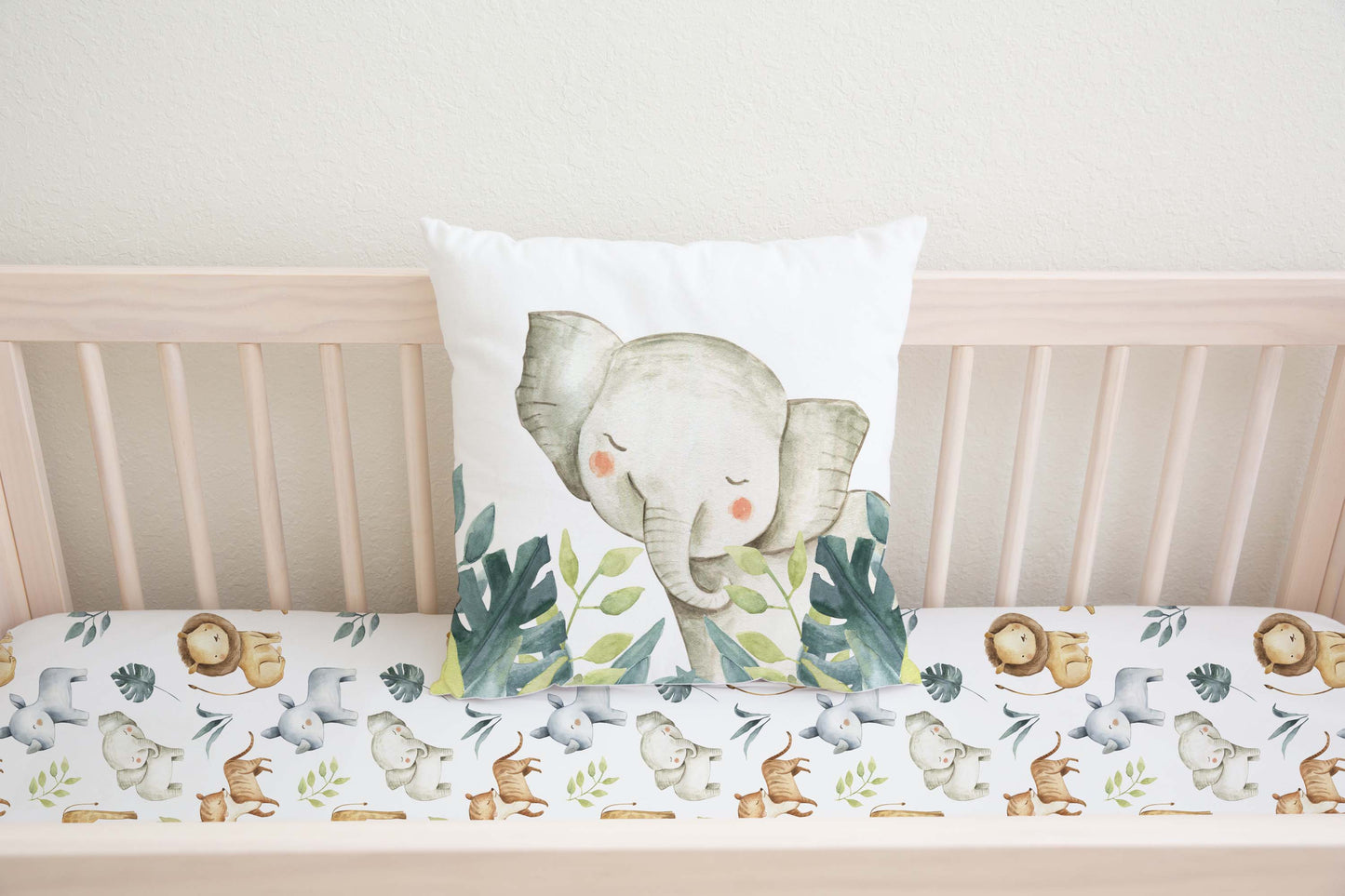 Elephant Pillow Cover, Safari Nursery Decor - Baby Africa