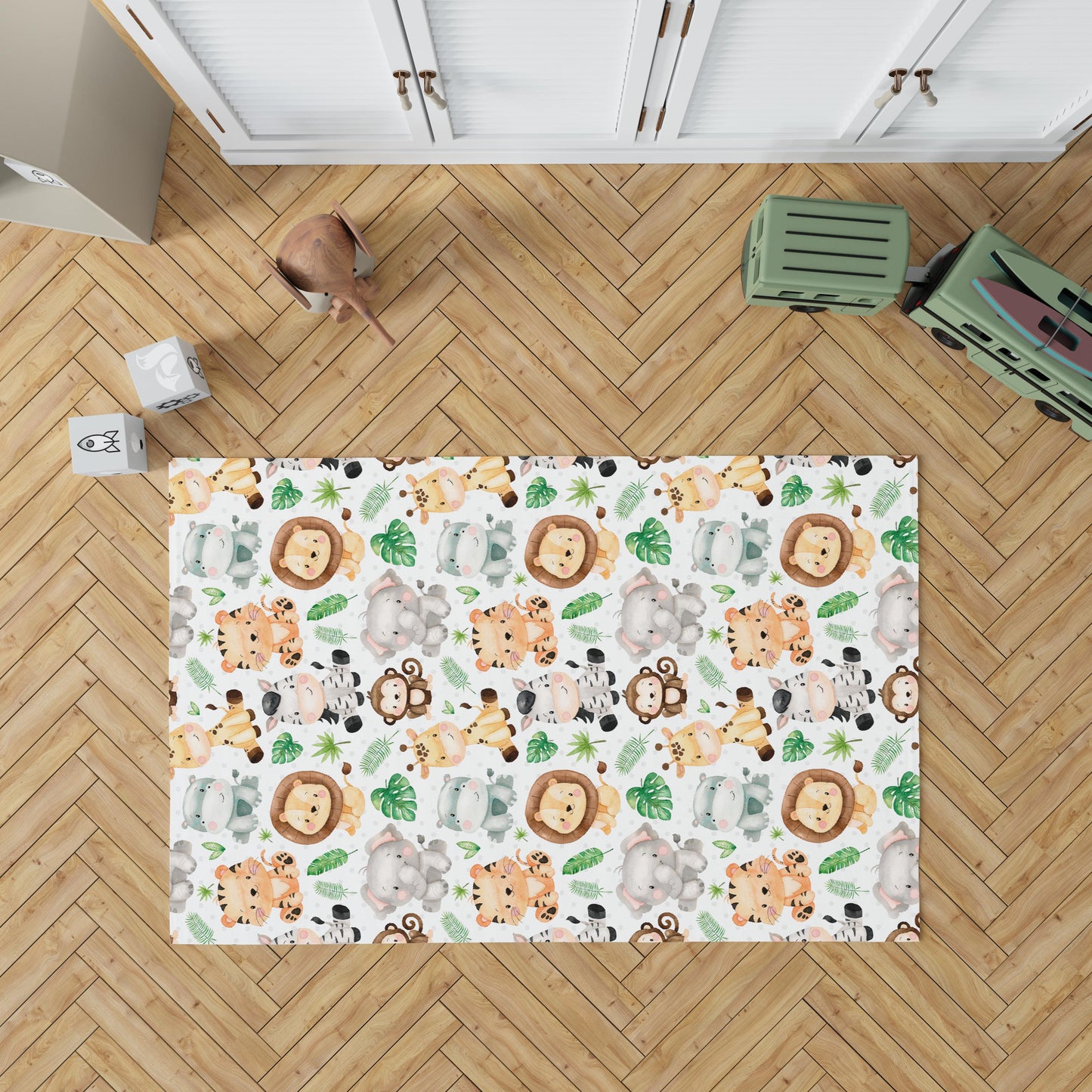 Safari Animals Rug, Safari Nursery Decor - Safari Explorer