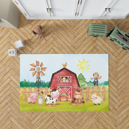 Farm Animals Rug, Neutral Nursery Decor - Morgan's Farm