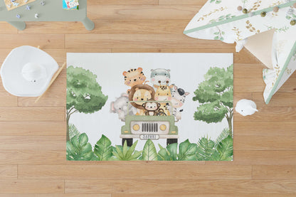 Safari nursery rug, Jungle nursery Decor - Safari Explorer