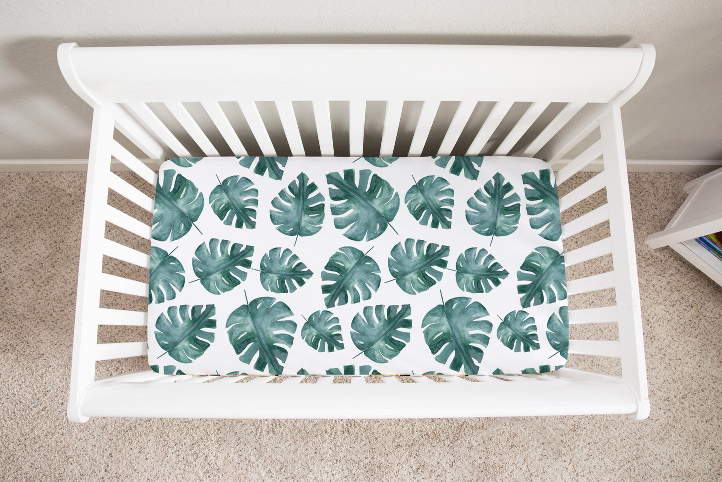 Monstera Minky Crib Sheet, Jungle Nursery Bedding - Baby Africa