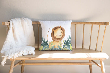 Lion Pillow Cover, Safari Nursery Decor - Baby Africa