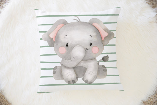 Elephant Pillow, Jungle Nursery Decor - Safari Explorer