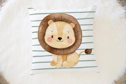 Lion Pillow, Jungle Nursery Decor - Safari Explorer