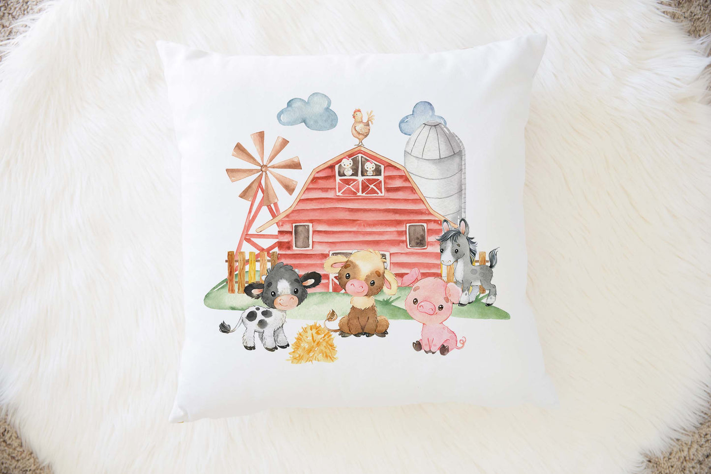 Farm Animals pillow cover, Barndyard nursery decor - Farm Babies