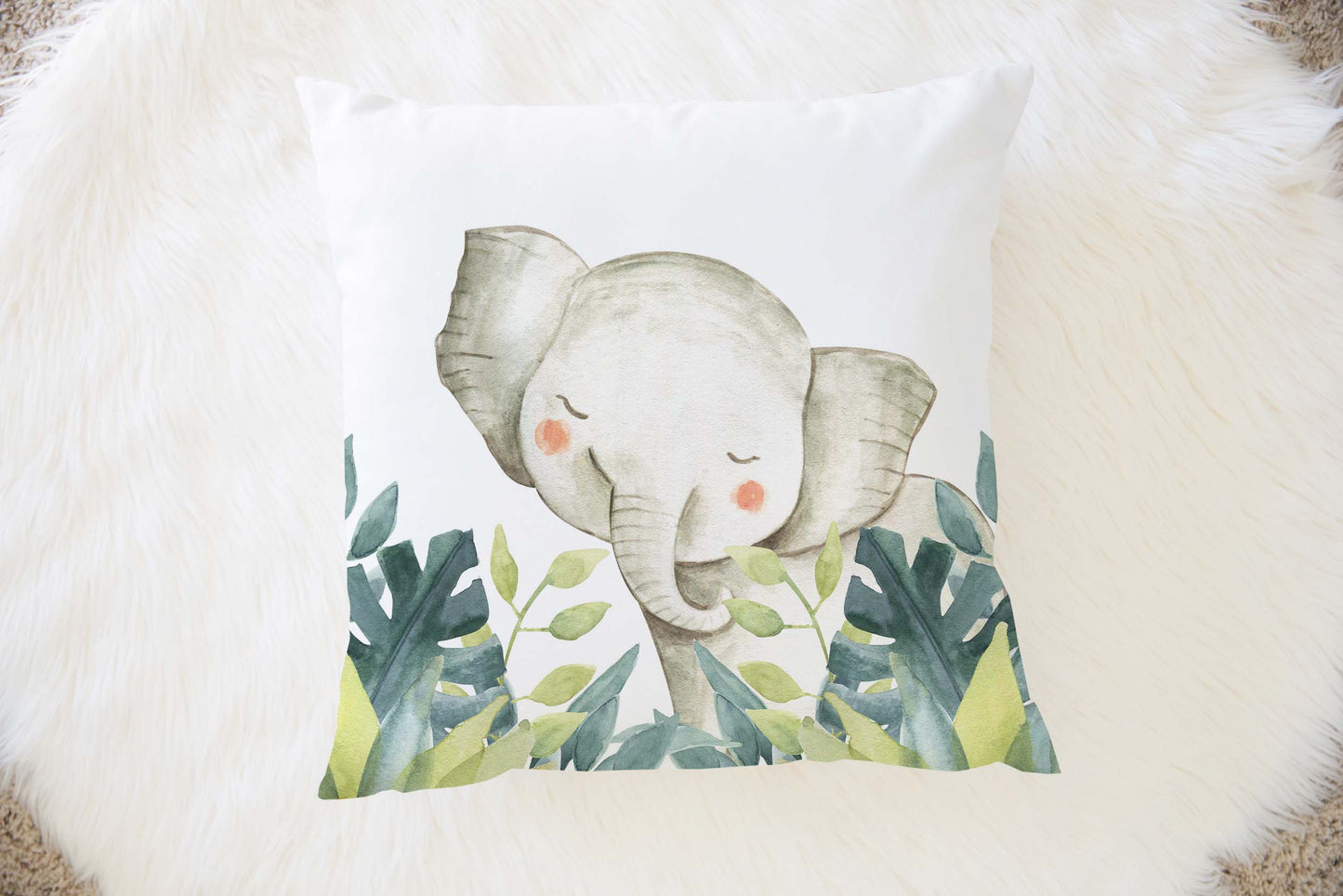 Elephant Pillow Cover, Safari Nursery Decor - Baby Africa