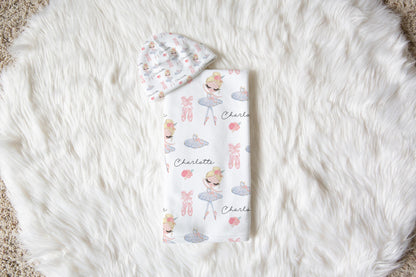 Ballerina Swaddle Set 3, Ballet Hospital receiving blanket - Sweet Ballet