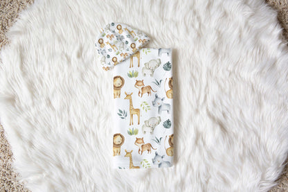 Safari Animals Swaddle Set | Jungle Hospital Baby Boy Receiving Blanket - Baby Africa