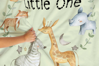 Hello Little One Safari Minky Blanket, Jungle Nursery Bedding - Baby Africa