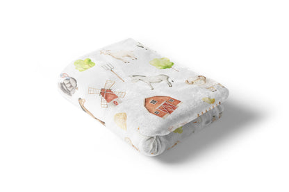 Farm baby blanket, Farm nursery beddin - Oliver's ranch