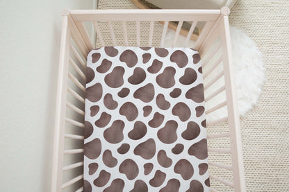 Cow Crib Sheet, Farm Nursery Bedding - Lovely Farm