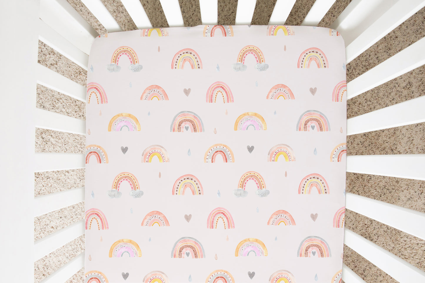 Rainbow Minky Crib Sheet, Rainbow Nursery Bedding - Cotton Rainbow