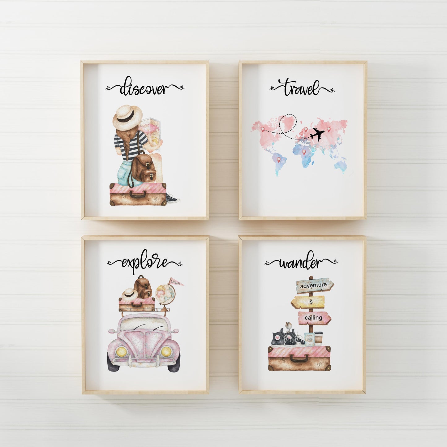 Explore Wall Art, Travel Nursery Prints Set of 4