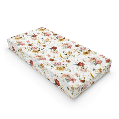 Wild Flowers Changing Pad, Boho Floral Nursery Bedding - Vintage Garden