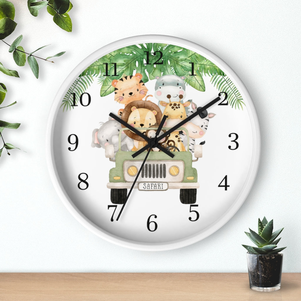 Safari animals clock, Jungle Nursery Decor - Safari Explorer