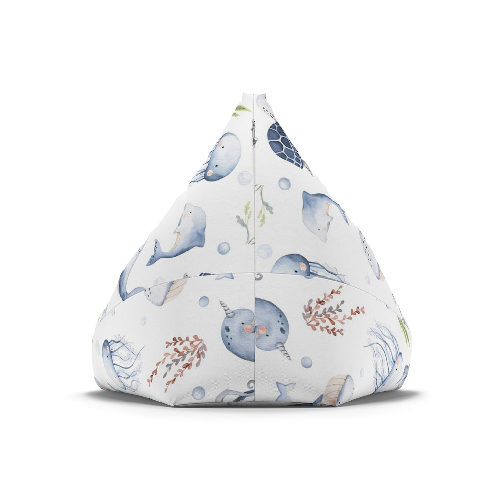 Under the sea Bean Bag Chair Cover, Ocean Animals Kids room decor - Little Ocean