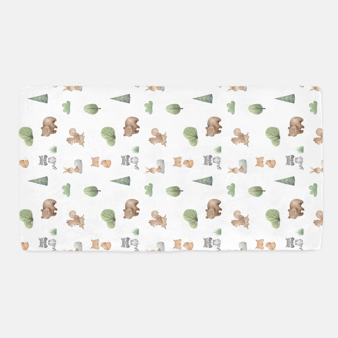 Baby Woodland Crib Sheet, Woodland Nursery Bedding- Tiny Woodland