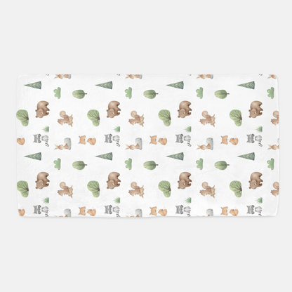 Baby Woodland Crib Sheet, Woodland Nursery Bedding- Tiny Woodland