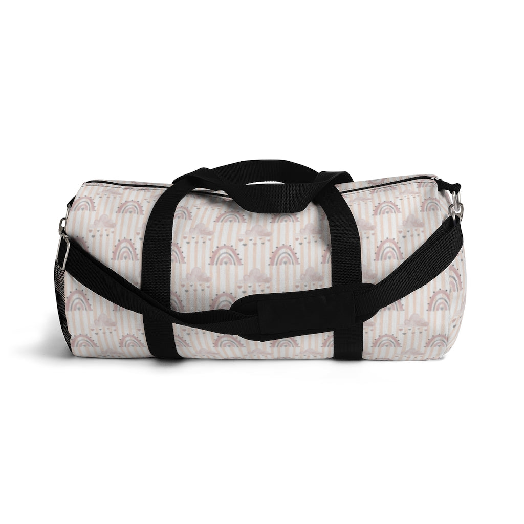 Stripes Pink Rainbow Duffel Bag, Rainbow Hospital Bag - Blush Rainbow