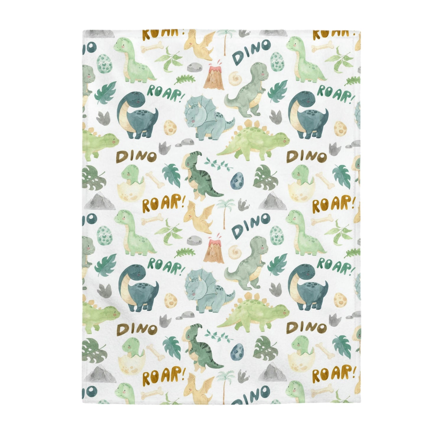 Dinosaurs blanket, Dinosaurs nursery bedding - Prehistoric Friends