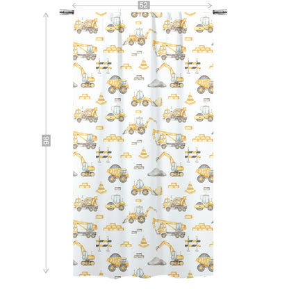 Construction truck curtain single panel, Construction nursery decor - Under Construction