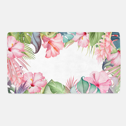 Tropical Flowers  Minky Crib Sheet, Floral Nursery Bedding