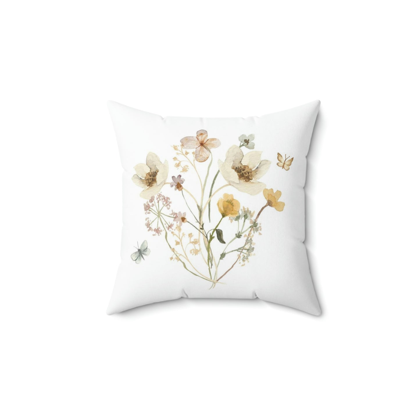 Wild flowers pillow, Floral pillow cover - Mustard Wildflowers