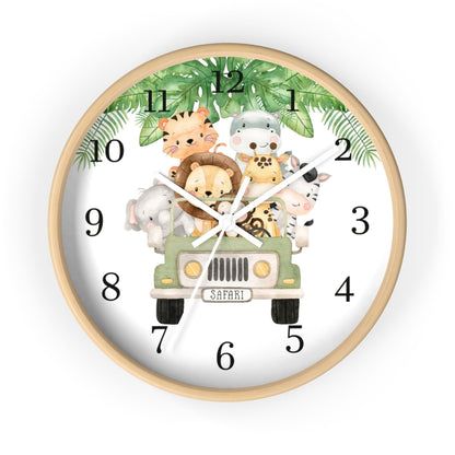 Safari animals clock, Jungle Nursery Decor - Safari Explorer