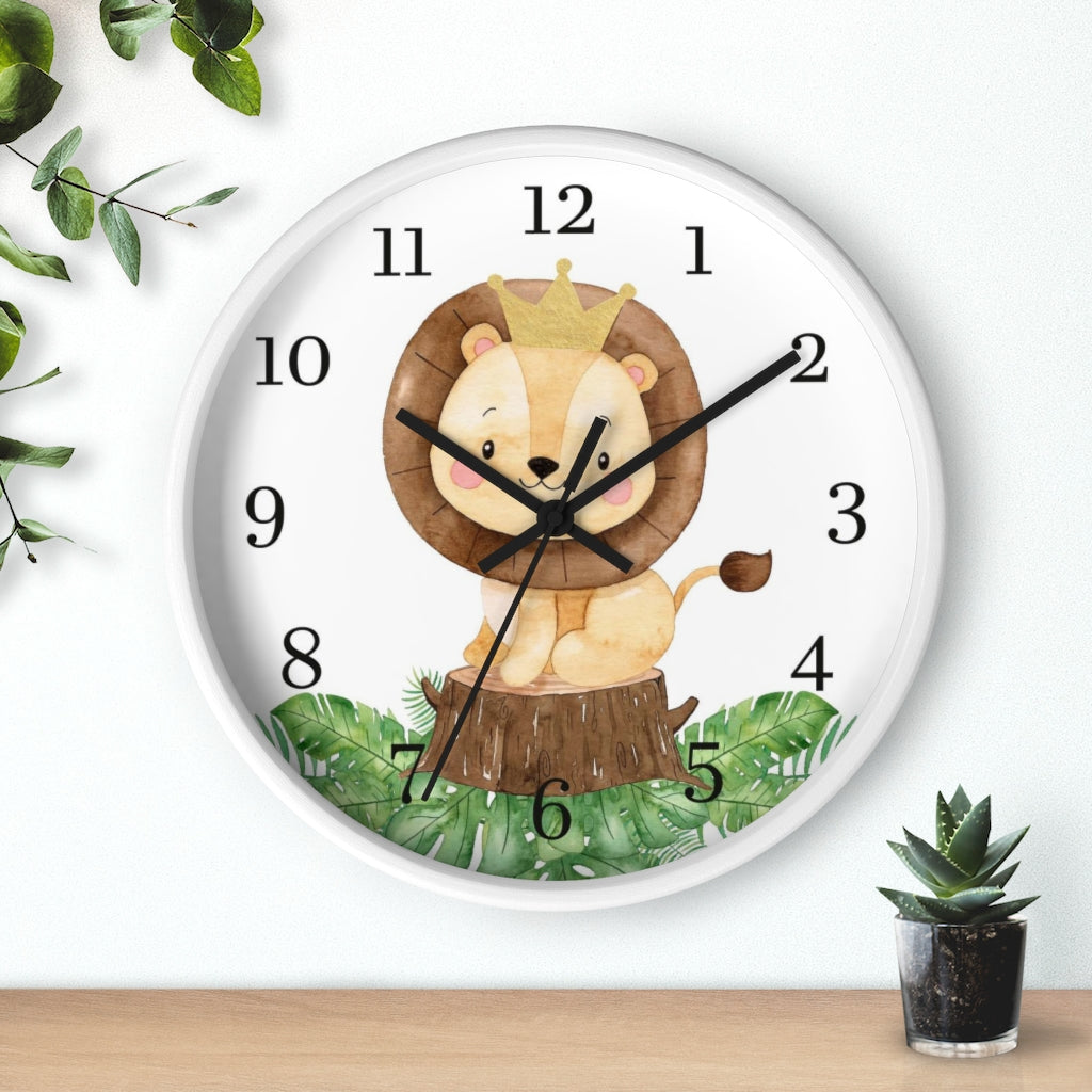 Lion clock, Safari Nursery decor - Safari Explorer