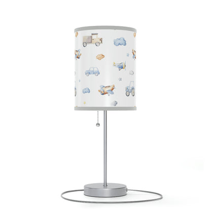 Transport Vehicles Lamp, Transportation nursery decor - Blue Transportation