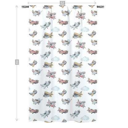 Airplanes Curtain single panel, Airplanes Nursery Bedding - Little Aviator