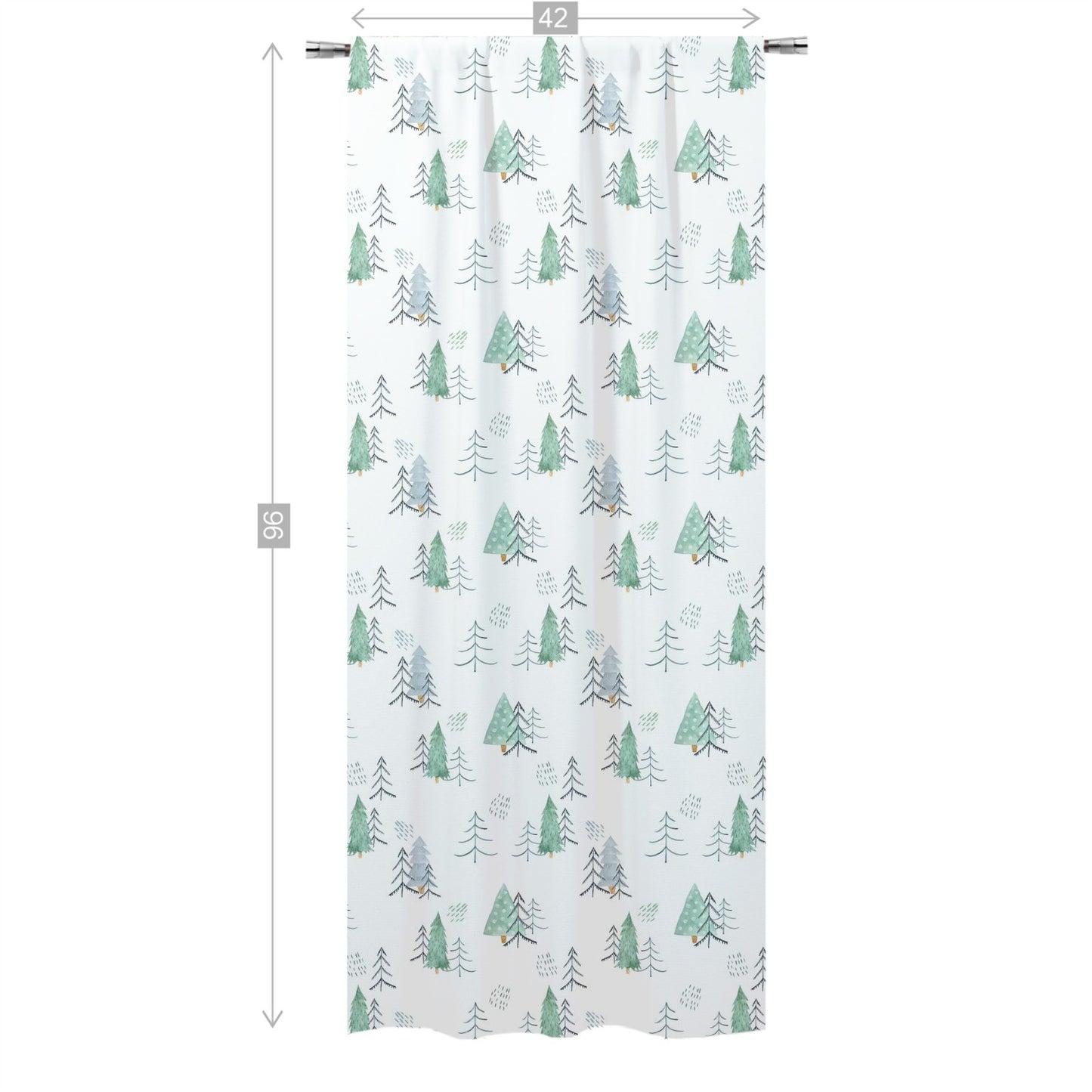 Scandinavian Pine Trees Curtains, Forest Nursery Decor - Scandi Woodland