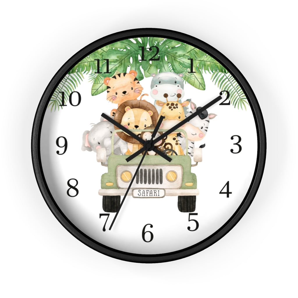 Safari animals clock, Jungle Nursery Decor - Safari Explorer