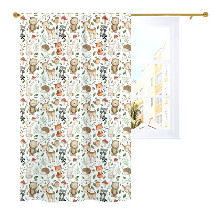 Forest Curtain, Single Panel, Woodland nursery decor - Magical Forest