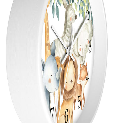 Safari animals kids wall clock, Jungle Nursery Decor - Baby Africa